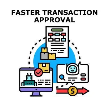 Faster transaction approval process with digital automation Stock Illustration