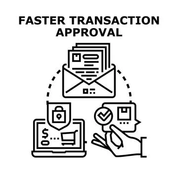 Faster transaction approval process online transaction system 스톡 일러스트