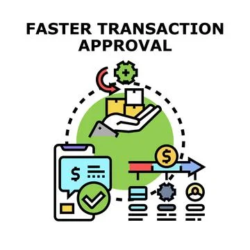 Faster transaction approval process using digital technology Stock Illustration
