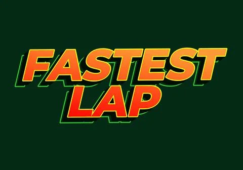 Fastest lap. Text effect in 3D look. red yellow color. Dark green background Stock Illustration
