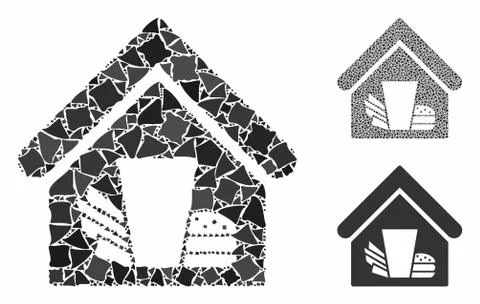 Fastfood cafe Composition Icon of Bumpy Elements Ilustración de archivo