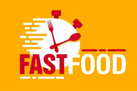 Fastfood - combination of timer clock with plate Stock Illustration