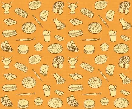 Fastfood pattern Illustrazione stock