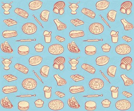 Fastfood pattern 스톡 일러스트