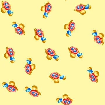 Fasting sun moon isometric icon seamless pattern Illustrazione stock