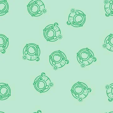 Fasting sun moon line seamless pattern Stock Illustration