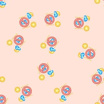 Fasting sun moon vector seamless pattern Illustrazione stock