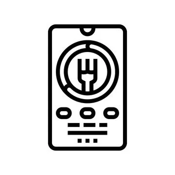Fasting tracker app line icon vector illustration Stock Illustration