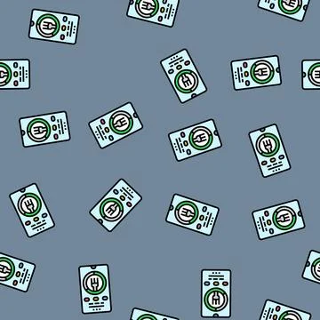 Fasting tracker app vector seamless pattern Stock Illustration