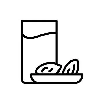 Fasting water iftar dates icon. Simple line vector elements of islam icons for Stock Illustration