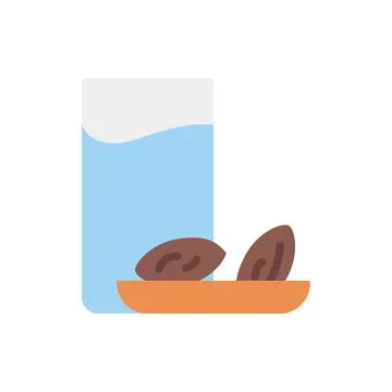 Fasting water iftar dates icon. Simple color vector elements of islam icons for Stock Illustration
