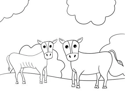 Fat and Lean Cows of Pharaohs Dream in the Biblical Story of Jospeh Stock Illustration