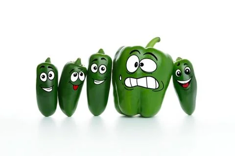 Fat and slim pepper Stock Illustration