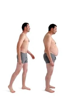 Fat and slim version of the same man Stock Photos