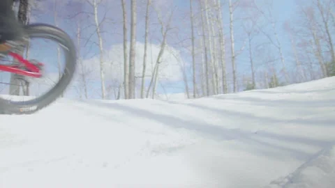 Fat bikers in the winter Stock Footage 144778677