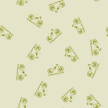 Fat biking winter glyph vector seamless pattern Stock Illustration