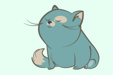 Fat blue cat dream Stock-Illustration