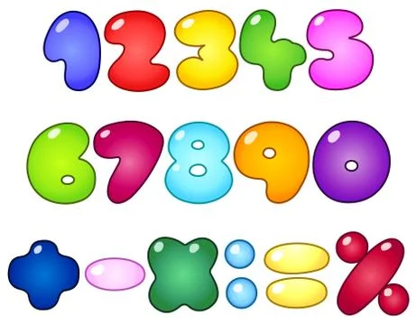 Fat bubble numbers Stock Illustration