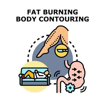 Fat burning body contouring procedures for body health Stock Illustration
