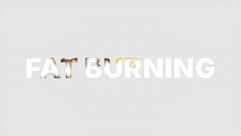 Fat Burning" fire animation with bold lettering and fiery dissolve Stock Footage 312786873