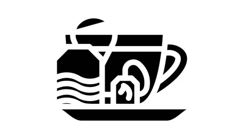 Fat burning tea glyph icon animation Vidéo 166867334