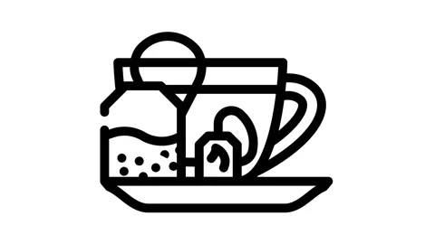 Fat burning tea line icon animation Vidéo 166870729