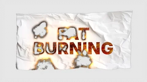 Fat Burning text appears on a paper texture and burns Stock-Footage 312788065