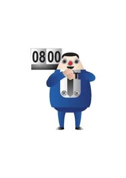 Fat Businessman With The Time Stock Illustration