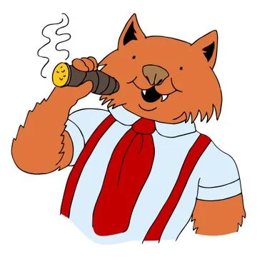 Fat cat boss Stock Illustration