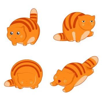 Fat cat icons Stock Illustration
