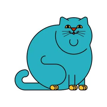 Fat cat isolated. thick Pet vector illustration Stock Illustration