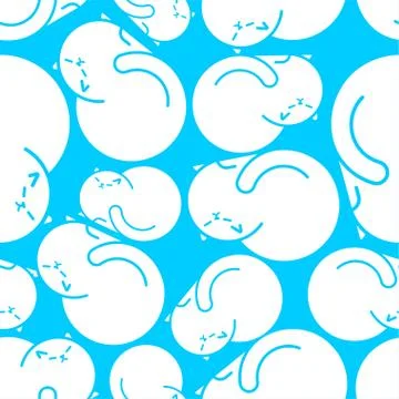 Fat cat pattern seamless. Thick pet background. Cute animal Cartoon style vec Stock Illustration