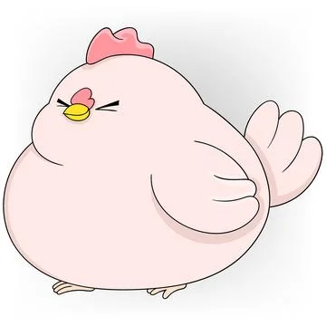 Fat chick holding back laughter Stock Illustration