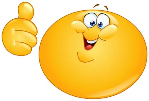 Fat emoticon with thumb up Stock Illustration