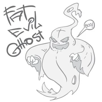 Fat evil ghost Stock Illustration