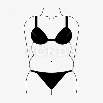 Fat female body vector. Chubby woman figure icon: Royalty Free #171159726