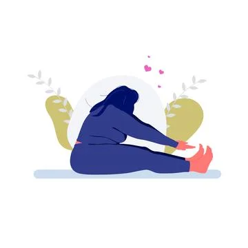 Fat girl exercise Stock Illustration