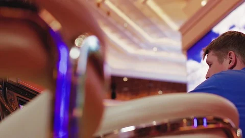 Fat Guy On A Slot Machine Video Poker Casino Stock Footage 71128309