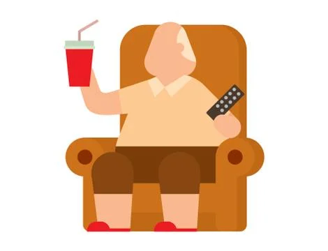 Fat human silhouette vector flat Stock Illustration