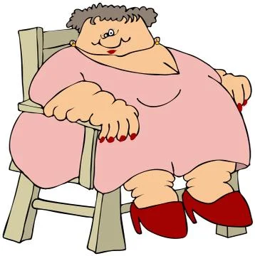 Fat lady Stock Illustration