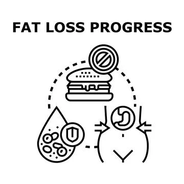 Fat loss progress vector concept illustration Stock Illustration