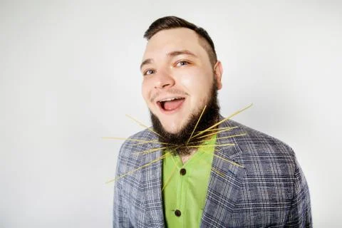Fat man with beard Stock Photos