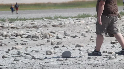 Fat man desert Stock Footage 27076466