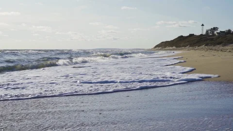 Fat Man Overweight Doing Jogging Exercises On Sandy Sea Shore Stock Footage 116657179