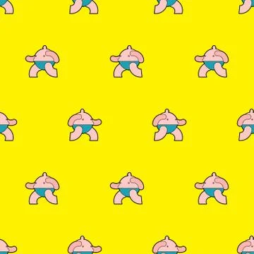 Fat man pattern seamless. Fat background. Vector texture Illustrazione stock