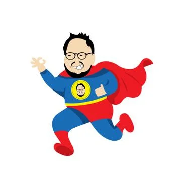 Fat man super hero vector cartoon Stock Illustration