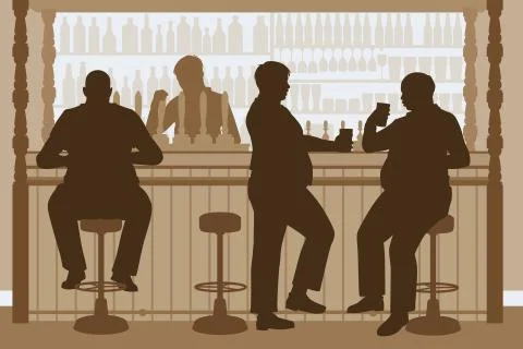 Fat men bar Stock-Illustration
