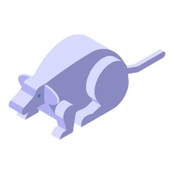 Fat mouse lying down isometric illustration 스톡 일러스트