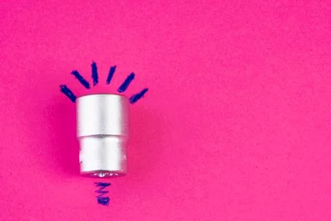 Fat nut socket on pink background Foto stock