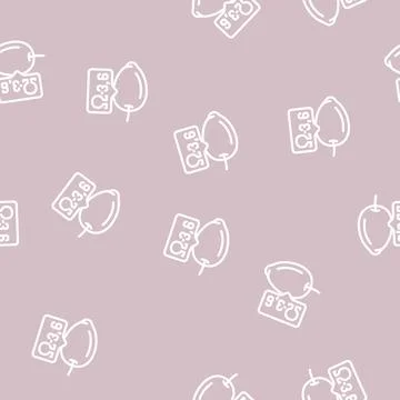 Fat olive line vector seamless pattern Stock Illustration